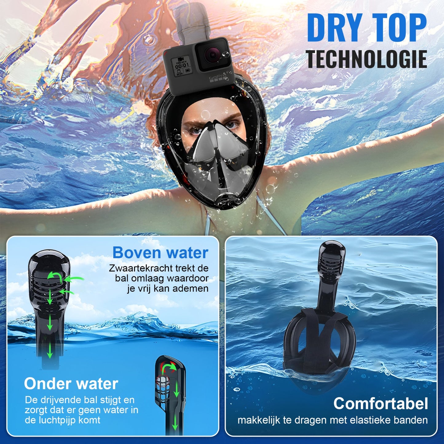 Snorkelmasker - Snorkel - Volwassenen - Kinderen - Snorkly.nl