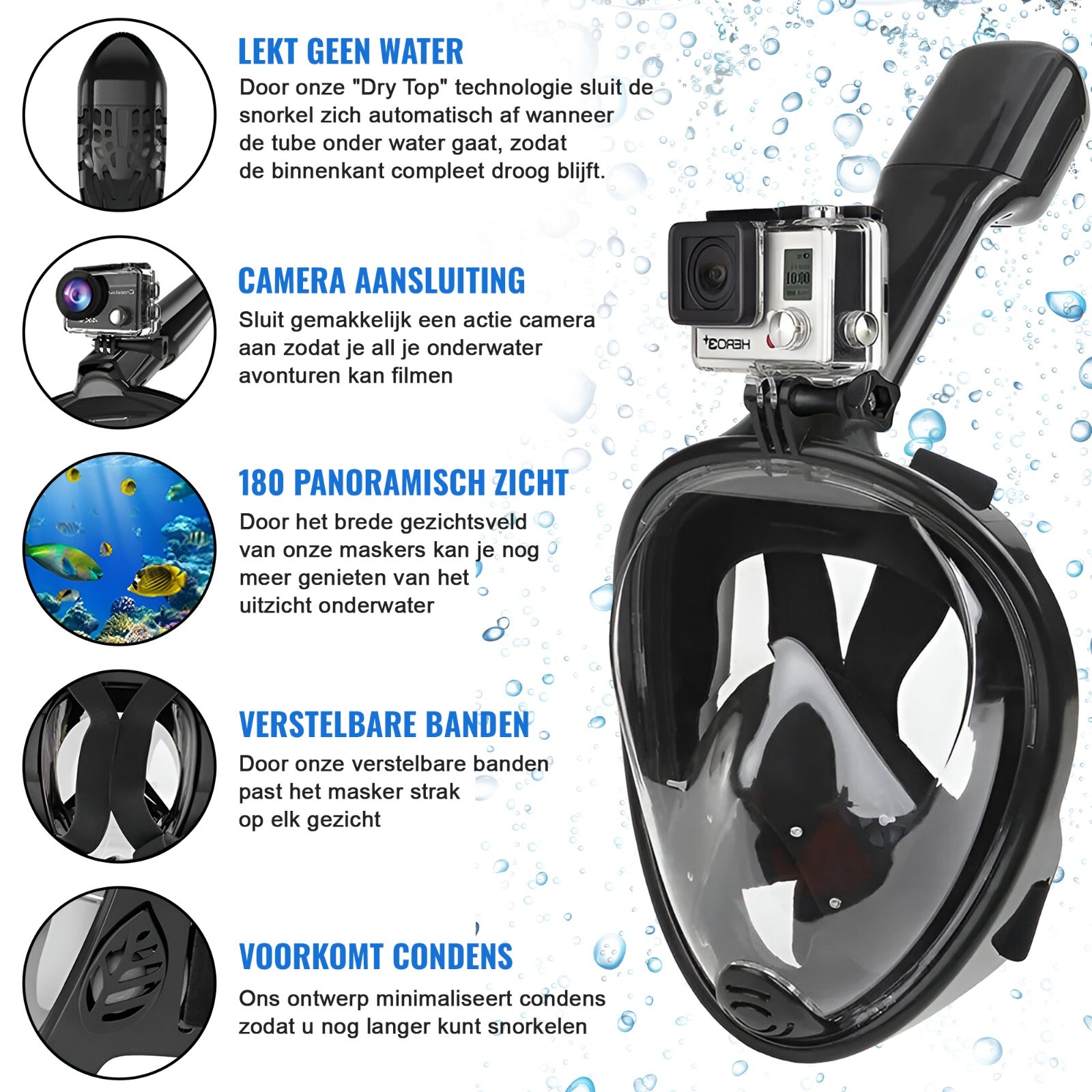 Snorkelmasker - Snorkel - Volwassenen - Kinderen - Snorkly.nl